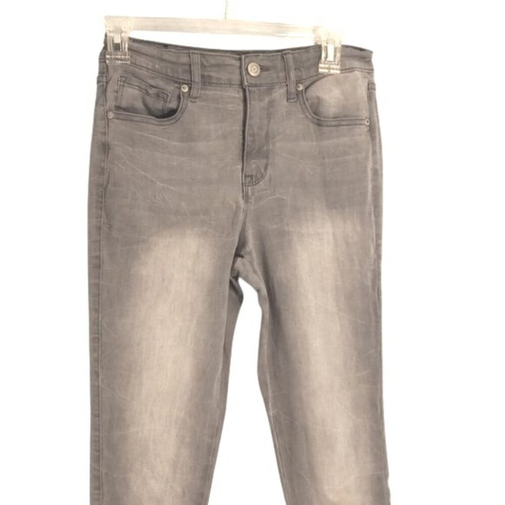 Aeropostale Size 8 Jegging Jeans High Waisted Denim Gray Ankle Distressed Faded - Picture 12 of 15